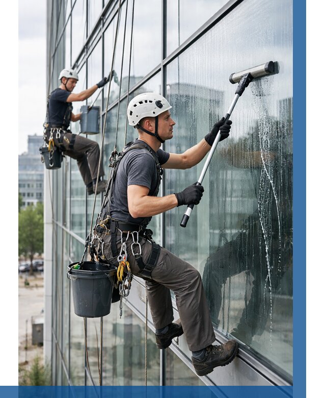 Мойка витражей альпинистами в Каменке от 708 р. под ключ|ВЫСОТНИК-Кам