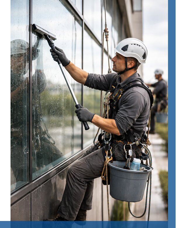Мойка стеклянных фасадов в Каменке от 202 р. | ВЫСОТНИК-Кам