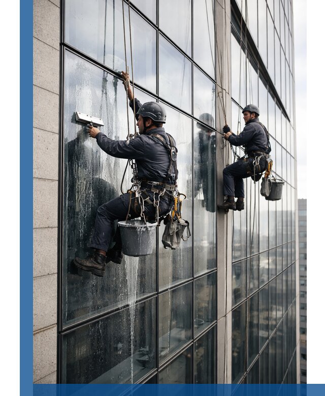 Профессиональная мойка стеклянных фасадов зданий в Каменке