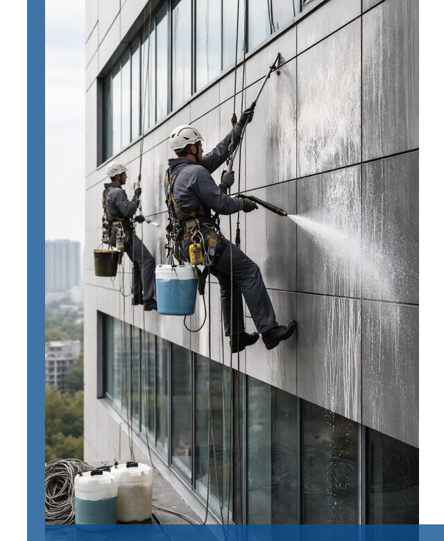 Профессиональная мойка вентилируемых фасадов в Каменке