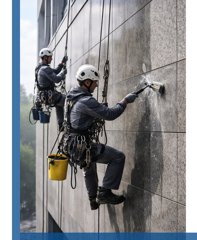 Профессиональная мойка фасада из керамогранита в Каменке