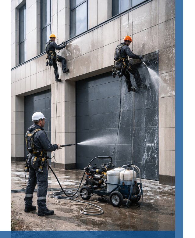 Послестроительная мойка фасада в Каменке от 303 р. | ВЫСОТНИК-Кам