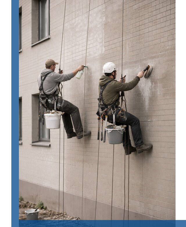 Удаление высолов с фасада зданий в Каменке без повреждений и следов