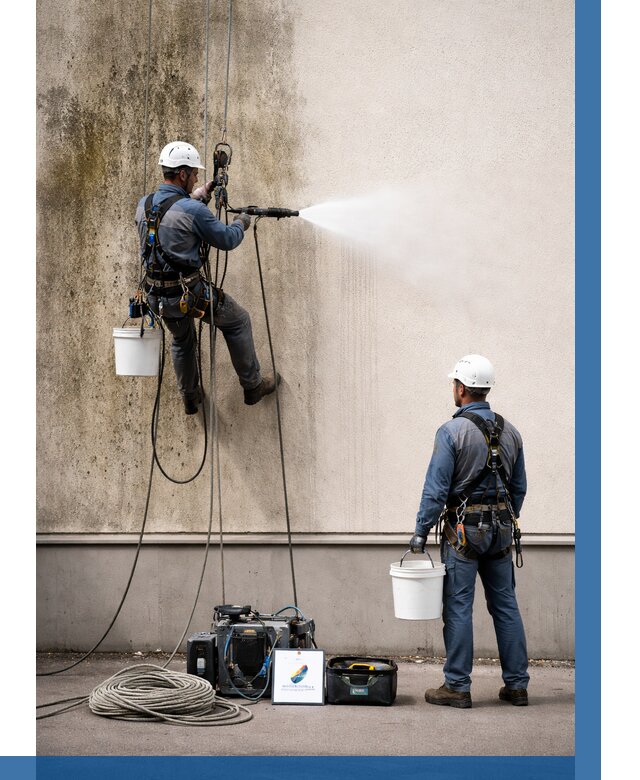 Очистка фасада от плесени в Каменке от 303 р. | ВЫСОТНИК-Кам