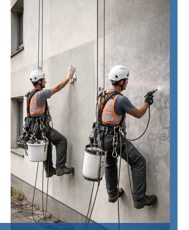 Антиграффити покрытие фасада в Каменке от 607 р. | ВЫСОТНИК-Кам