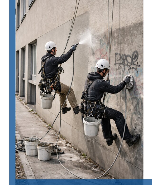 Антиграффити покрытие фасада с защитой от надписей в Каменке