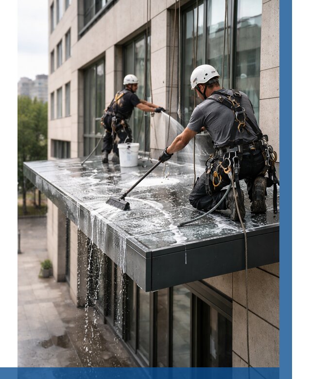 Мойка козырьков и навесов в Каменке от 3540 р. | ВЫСОТНИК-Кам