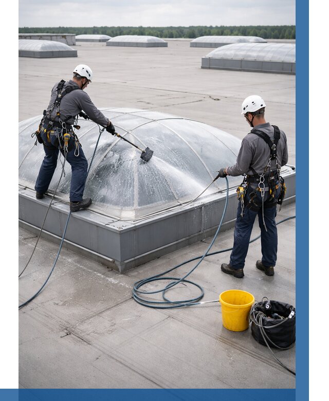 Мойка зенитных фонарей в Каменке, заказать от 4552 р. | ВЫСОТНИК-Кам