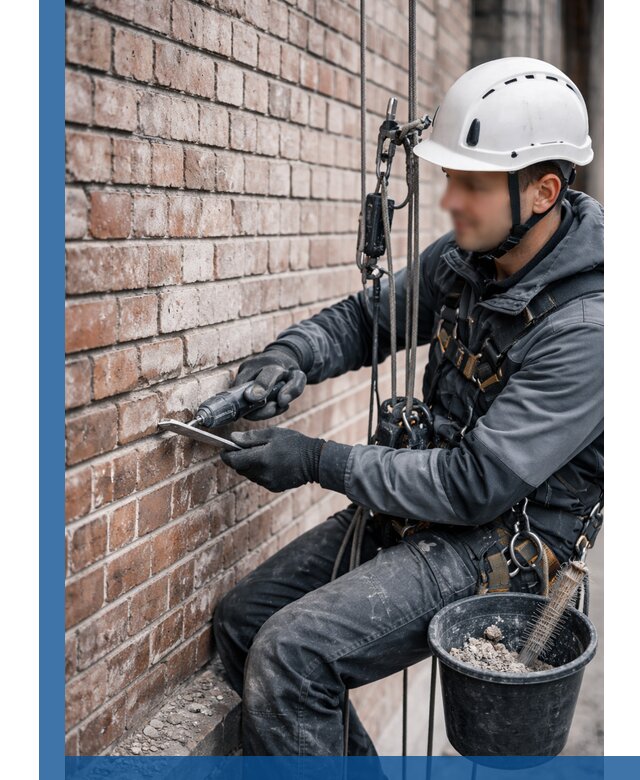 Расшивка кирпичных швов фасадов и стен, ремонт в Каменке