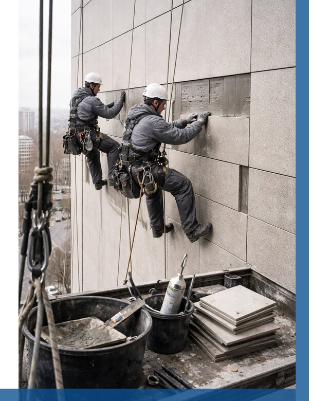 Ремонт фасада из керамогранита в Каменке от 2529 р. | ВЫСОТНИК-Кам