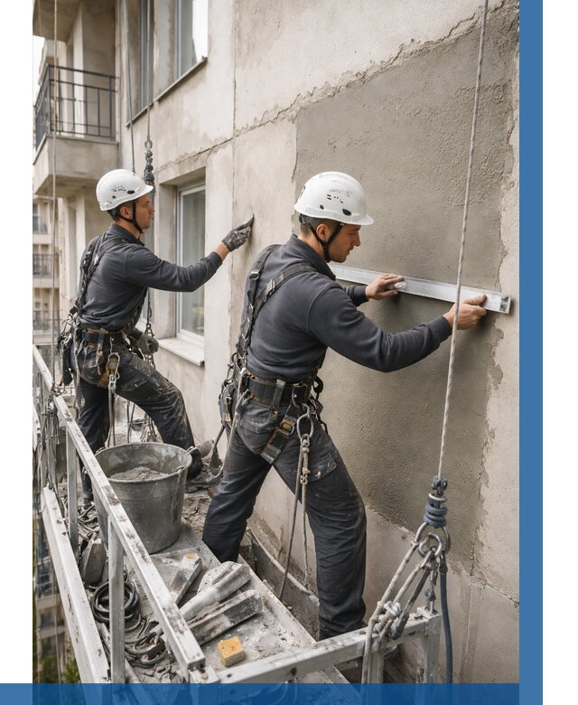 Штукатурка фасада на высоте в Каменке от 910 р. | ВЫСОТНИК-Кам