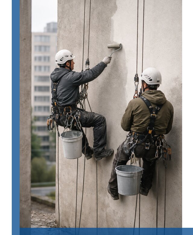 Покраска фасадов высотными альпинистами в Каменке с гарантией