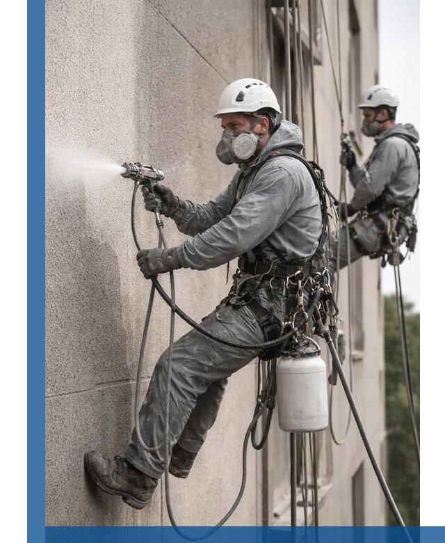 Безвоздушная покраска фасадов зданий в Каменке профессионально