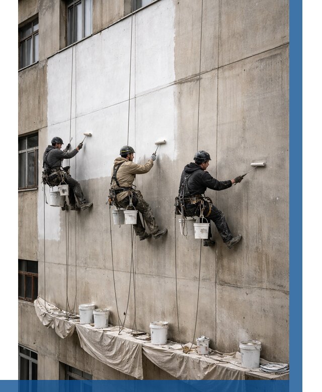 Покраска бетонного фасада в Каменке от 354 р за м2 | ВЫСОТНИК-Кам