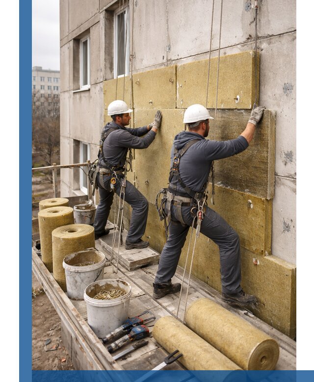 Утепление фасада минватой в Каменке под ключ с гарантией