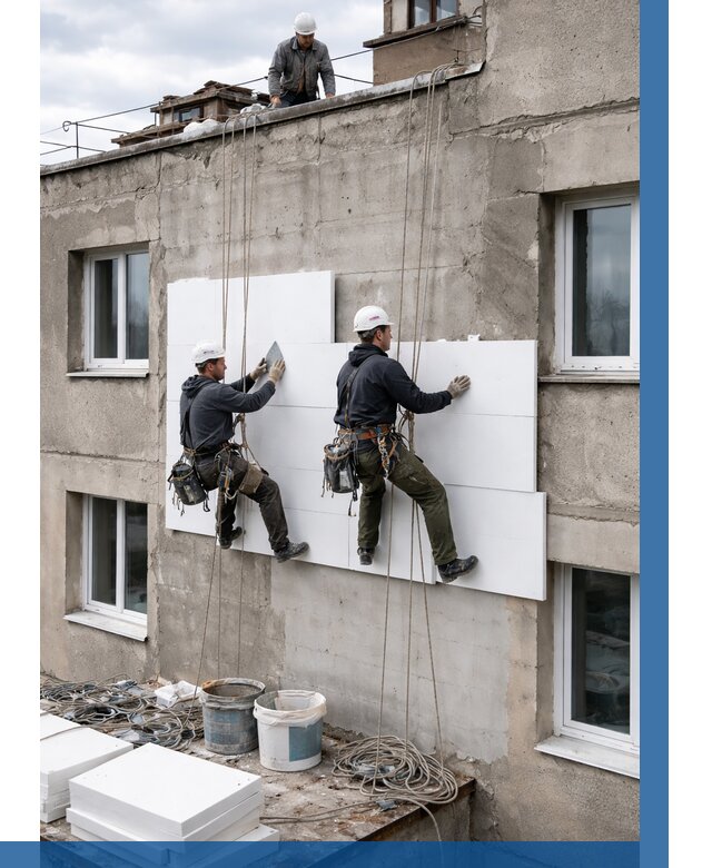 Утепление фасада пенополистиролом в Каменке от 1821 р. | ВЫСОТНИК-Кам