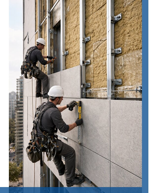 Монтаж вентилируемого фасада в Каменке от 3540 р. | ВЫСОТНИК-Кам