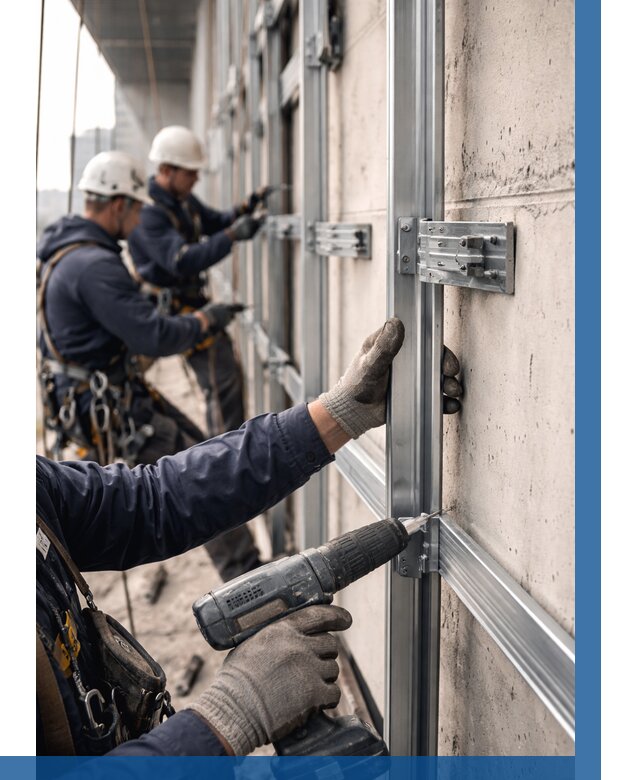 Монтаж подсистемы вентфасада в Каменке от 860 р. | ВЫСОТНИК-Кам