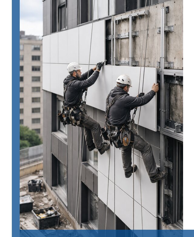 Монтаж композитных панелей фасада в Каменке под ключ