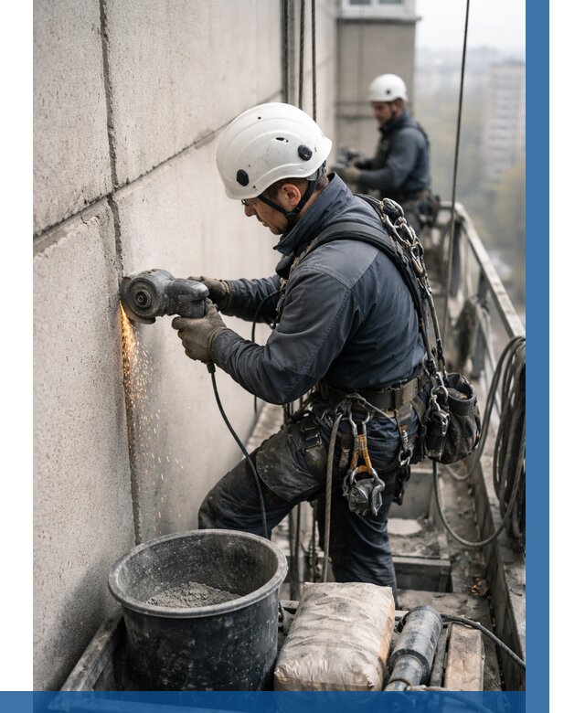 Штробление межпанельных швов в Каменке от 1214 р. | ВЫСОТНИК-Кам