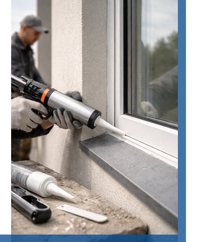 Герметизация монтажных швов окон в Каменке от 657 р. | ВЫСОТНИК-Кам