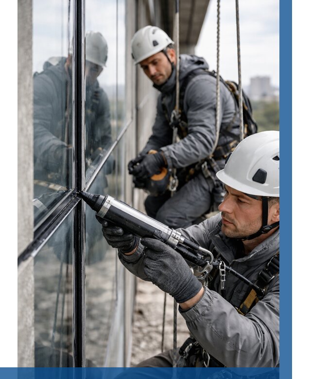 Герметизация витражных швов в Каменке от 657 р. | ВЫСОТНИК-Кам