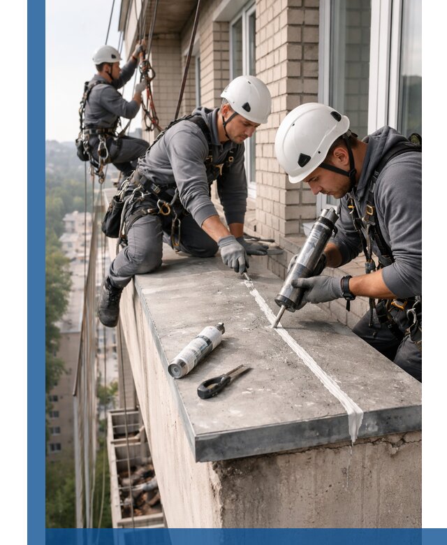 Герметизация балконного козырька в Каменке профессионально