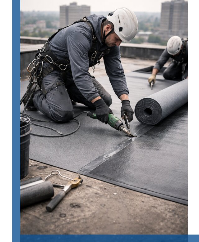 Ремонт мягкой кровли в Каменке с выездом промальпинистов