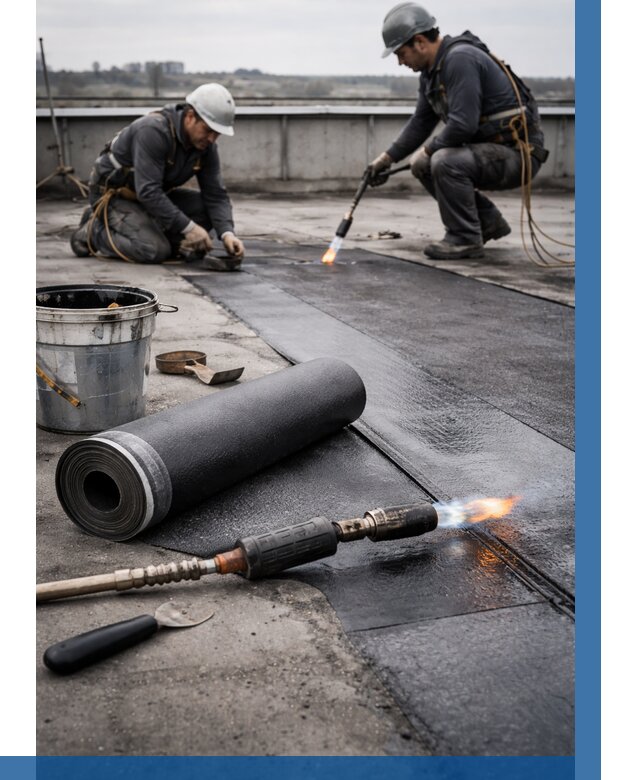 Ремонт рулонной кровли в Каменке от 657 р. | ВЫСОТНИК-Кам