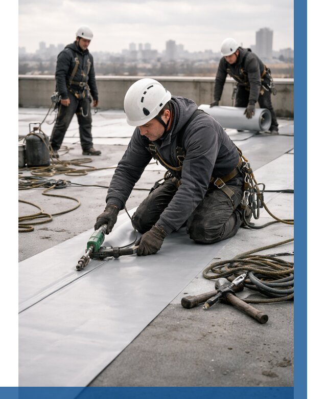 Ремонт мембранной кровли в Каменке от 1821 р./м2 | ВЫСОТНИК-Кам