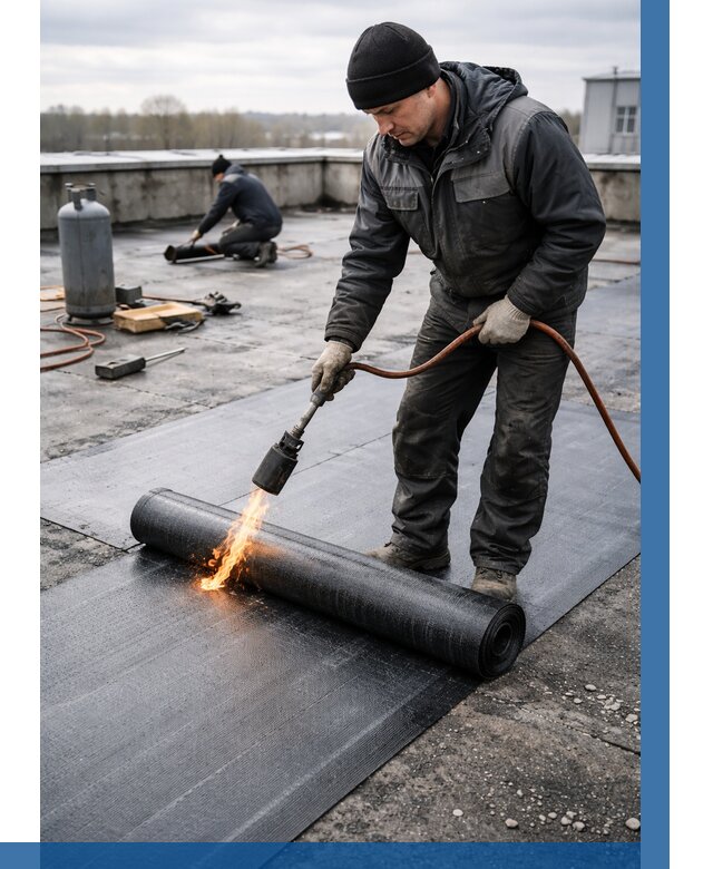 Ремонт наплавляемой кровли в Каменке от 708 р. | ВЫСОТНИК-Кам