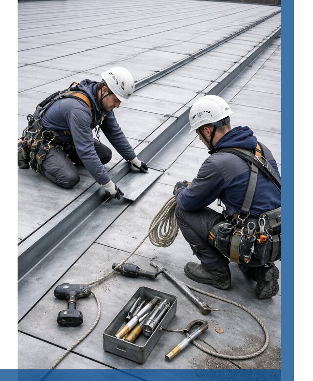 Ремонт фальцевой кровли в Каменке от 708 р. | ВЫСОТНИК-Кам