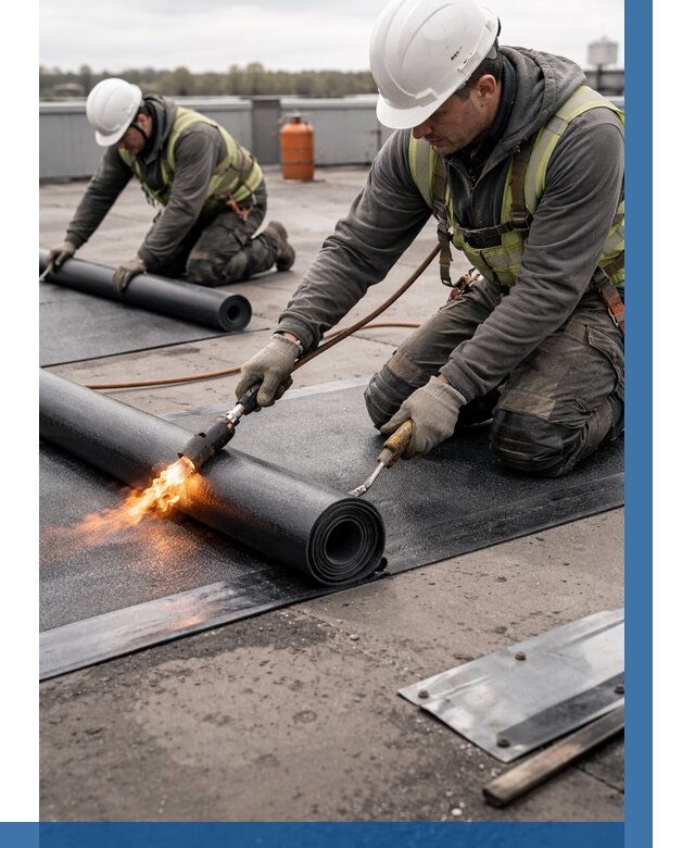 Монтаж наплавляемой кровли в Каменке от 860 р. — ВЫСОТНИК-Кам