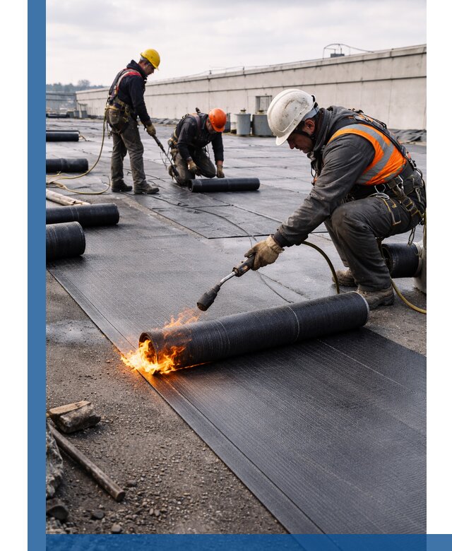 Монтаж наплавляемой кровли в Каменке профессионально