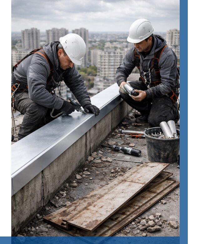 Замена парапетных крышек под ключ в Каменке от 1214 р. | ВЫСОТНИК-Кам