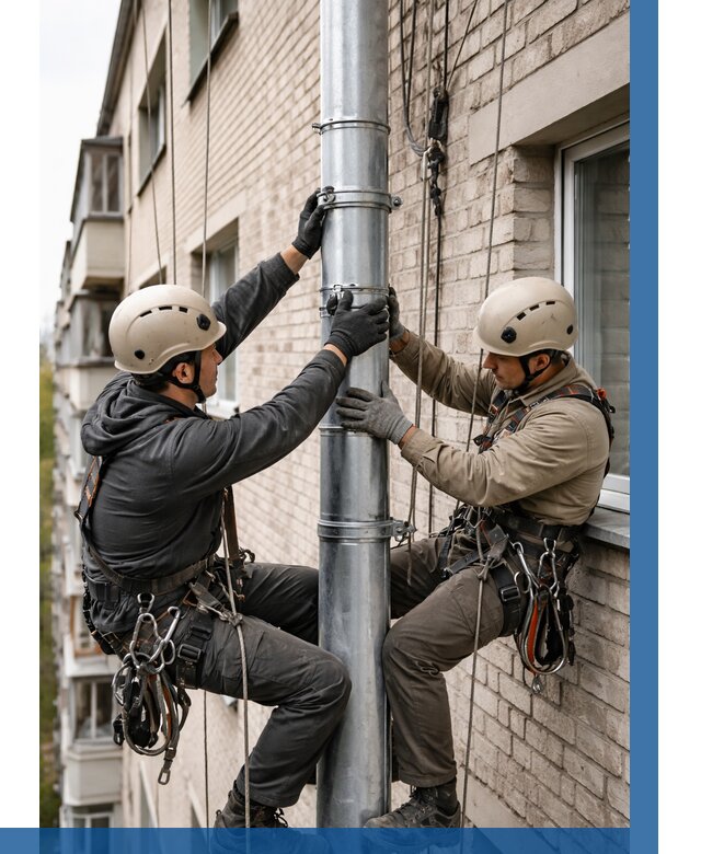 Замена водосточных труб в Каменке от 6575 р. | ВЫСОТНИК-Кам