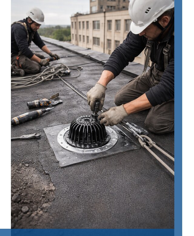 Установка водосточных воронок в Каменке цена от 3540 р. | ВЫСОТНИК-Кам