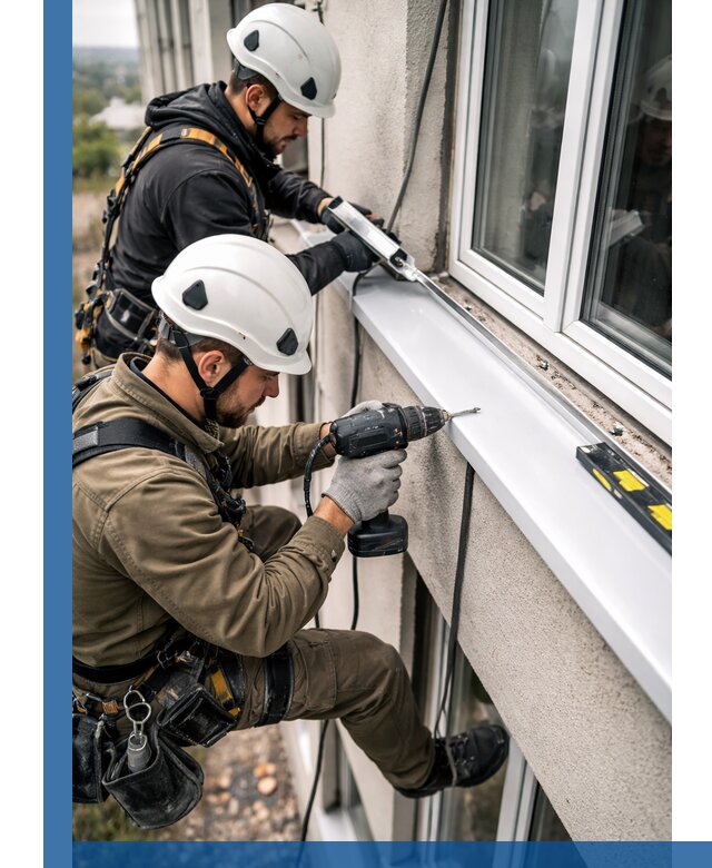 Профессиональный монтаж оконных отливов и отведения воды в Каменке