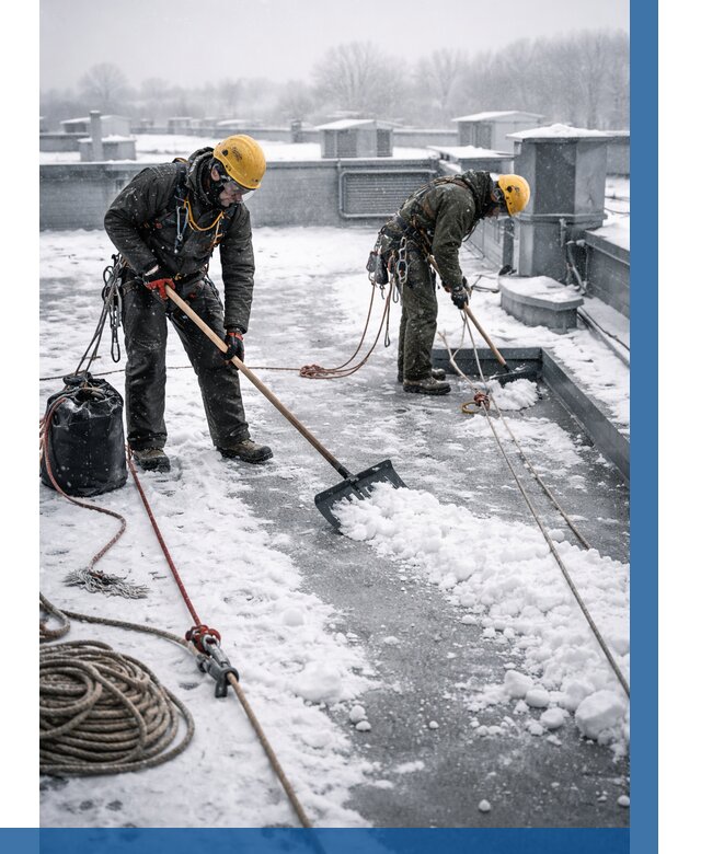 Очистка крыши от снега в Каменке от 7586 р. | ВЫСОТНИК-Кам