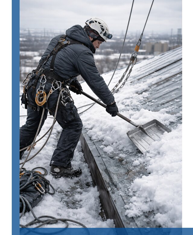 Профессиональная очистка кровли от снега и наледи в Каменке