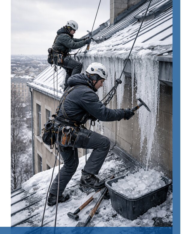 Удаление наледи с кровли в Каменке от 5563 р. | ВЫСОТНИК-Кам