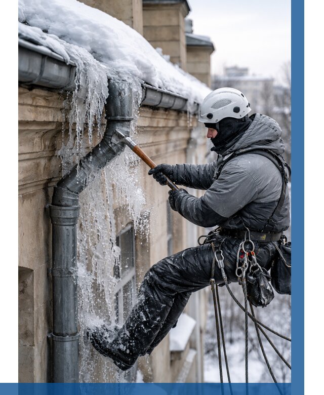 Очистка водостоков от льда в Каменке от 3540 р. | ВЫСОТНИК-Кам