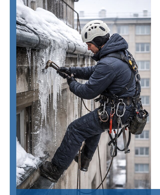 Удаление наледи и чистка водостоков в Каменке оперативно и безопасно