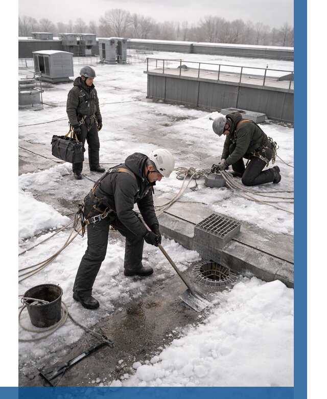 Абонентское обслуживание кровли зимой в Каменке от 8092 р. | ВЫСОТНИК-Кам