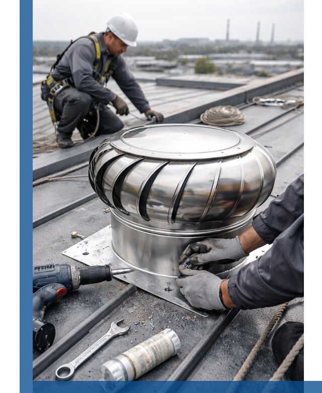 Установка дефлекторов на кровле в Каменке профессионально