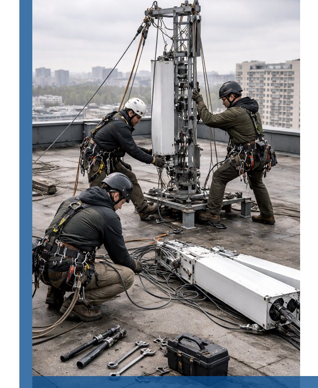 Демонтаж антенн на крыше зданий в Каменке с гарантией