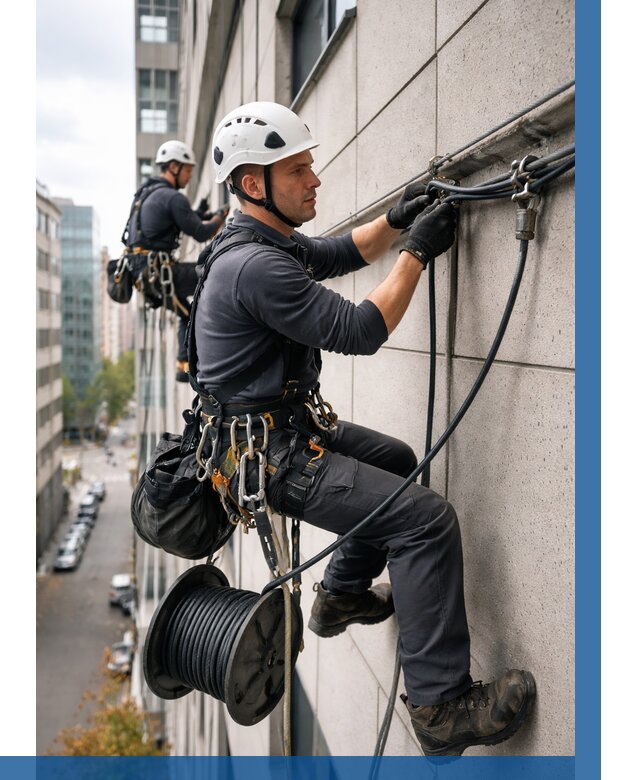 Прокладка кабеля по фасаду в Каменке от 354 р. | ВЫСОТНИК-Кам