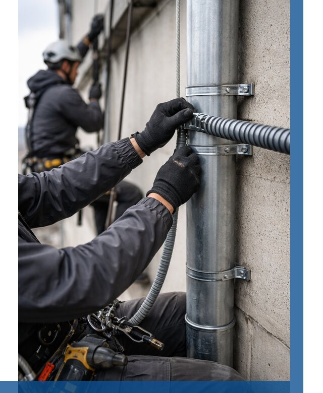 Монтаж гофры для кабеля в Каменке от 303 р. | ВЫСОТНИК-Кам