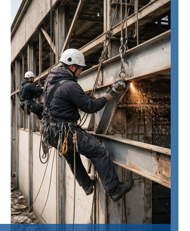 Демонтаж металлоконструкций на высоте в Каменке от 6575р. |ВЫСОТНИК-Кам