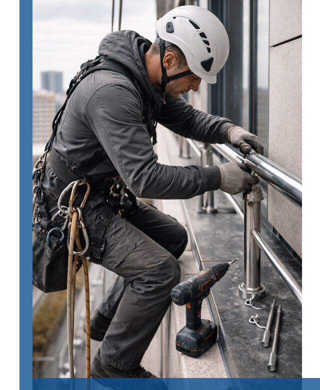 Монтаж ограждений на высоте в Каменке для зданий и конструкций